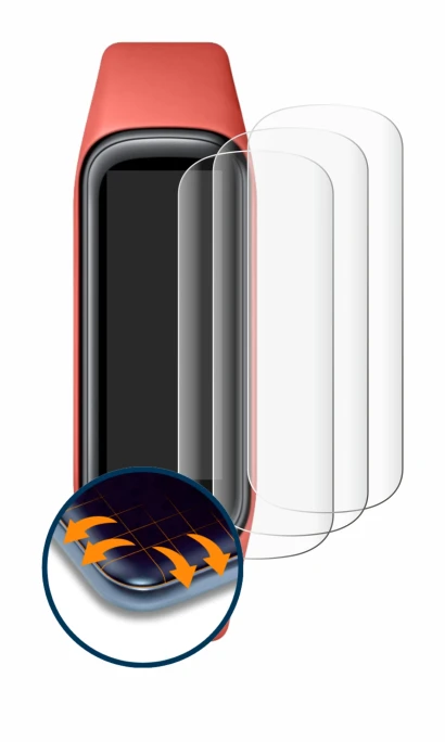 Image de l'appareil Samsung Galaxy Fit2 avec une grande variété de protections d'écran.