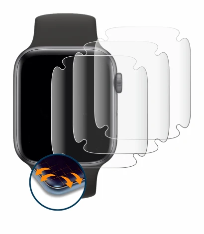 Image de l'appareil Apple Watch SE (40 mm) avec une grande variété de protections d'écran.