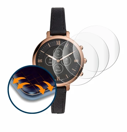 Image de l'appareil Fossil Monroe HR avec une grande variété de protections d'écran.