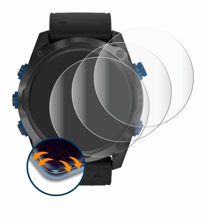 Image de l'appareil Garmin Descent Mk2i avec une grande variété de protections d'écran.