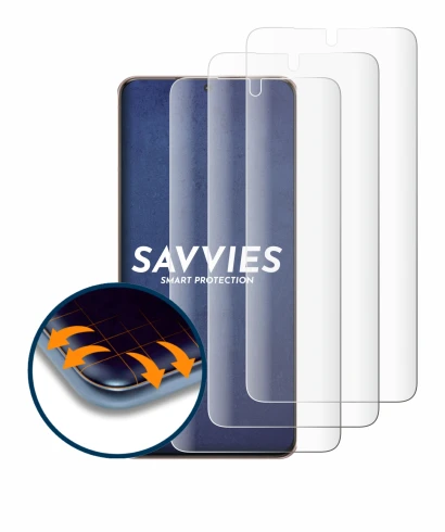 Image de l'appareil Samsung Galaxy S21 Ultra 5G avec une grande variété de protections d'écran.