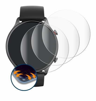 Image de l'appareil Huami Amazfit GTR 2e avec une grande variété de protections d'écran.