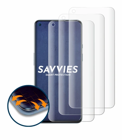 Image de l'appareil OnePlus 9 avec une grande variété de protections d'écran.