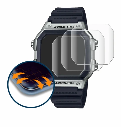 Image de l'appareil Casio AE-1200WH avec une grande variété de protections d'écran.