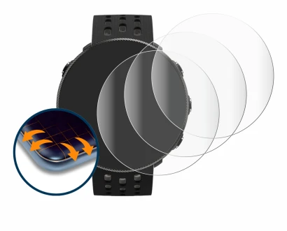 Image de l'appareil Polar Vantage M2 avec une grande variété de protections d'écran.