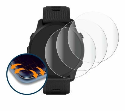 Image de l'appareil Garmin Forerunner 945 LTE avec une grande variété de protections d'écran.