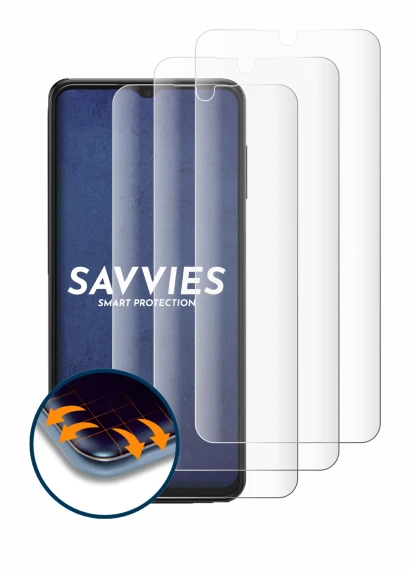 Image de l'appareil Samsung Galaxy A13 5G avec une grande variété de protections d'écran.