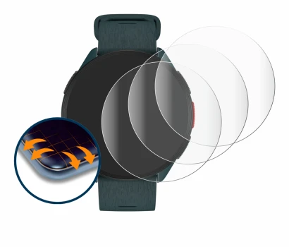 Image de l'appareil Polar Pacer avec une grande variété de protections d'écran.