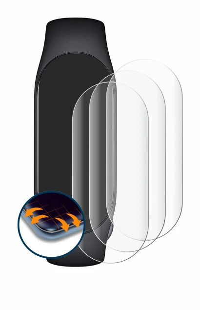 Image de l'appareil Xiaomi Smart Band 7 avec une grande variété de protections d'écran.