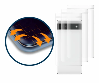 Image de l'appareil Google Pixel 6a (Arrière) avec une grande variété de protections d'écran.