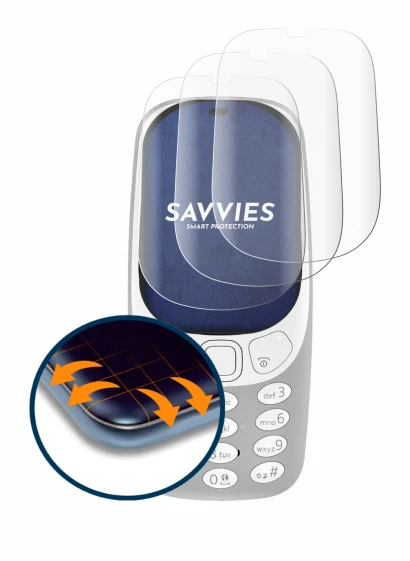 Image de l'appareil Nokia 3310 (2017) avec une grande variété de protections d'écran.