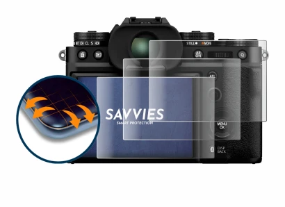 Image de l'appareil Fujifilm X-T5 avec une grande variété de protections d'écran.