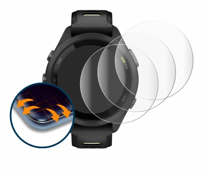 Image de l'appareil Garmin Forerunner 265S (42 mm) avec une grande variété de protections d'écran.