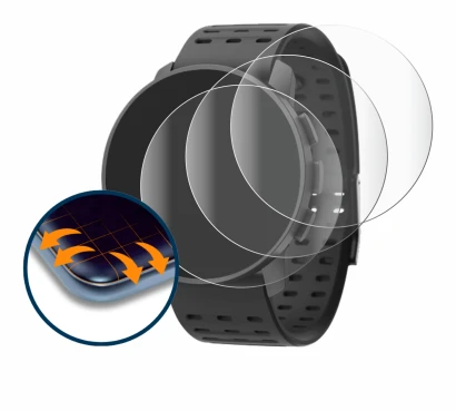 Image de l'appareil Suunto 9 Peak Pro avec une grande variété de protections d'écran.