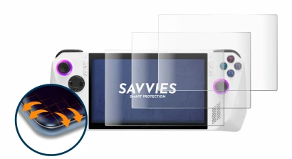 Image de l'appareil ASUS ROG Ally (2023) RC71L avec une grande variété de protections d'écran.