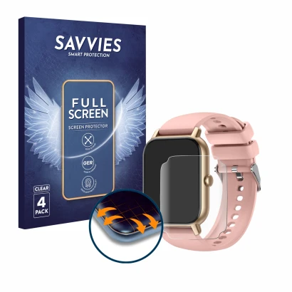 Face avant d’un emballage produit avec le logo de la marque Savvies. À côté, l’appareil Nerunsa P66 1.85" est représenté avec 