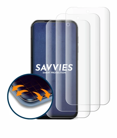 Image de l'appareil Fairphone 5 avec une grande variété de protections d'écran.