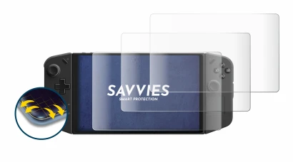 Image de l'appareil Lenovo Legion Go avec une grande variété de protections d'écran.
