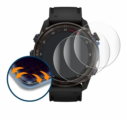 Image de l'appareil Garmin Descent Mk3i (51 mm) avec une grande variété de protections d'écran.