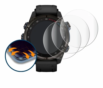 Image de l'appareil Garmin Descent Mk3i (43 mm) avec une grande variété de protections d'écran.