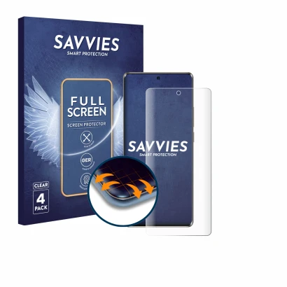 Face avant d’un emballage produit avec le logo de la marque Savvies. À côté, l’appareil Ulefone Note 17 Pro est représenté ave