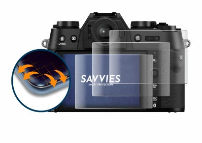 Image de l'appareil Fujifilm X-T50 avec une grande variété de protections d'écran.