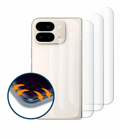 Image de l'appareil Google Pixel 9 Pro Fold (Arrière) avec une grande variété de protections d'écran.