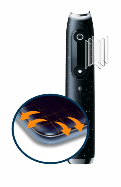 Image de l'appareil Oral-B iO 10 avec une grande variété de protections d'écran.