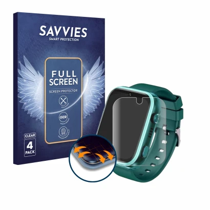 Face avant d’un emballage produit avec le logo de la marque Savvies. À côté, l’appareil Okyuk T45 1.83" est représenté avec la