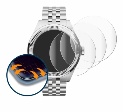 Image de l'appareil Withings ScanWatch Nova Brilliant (39 mm) avec une grande variété de protections d'écran.