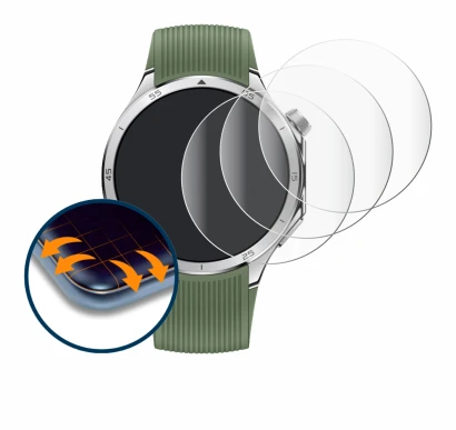 Image de l'appareil OnePlus Watch 3 avec une grande variété de protections d'écran.