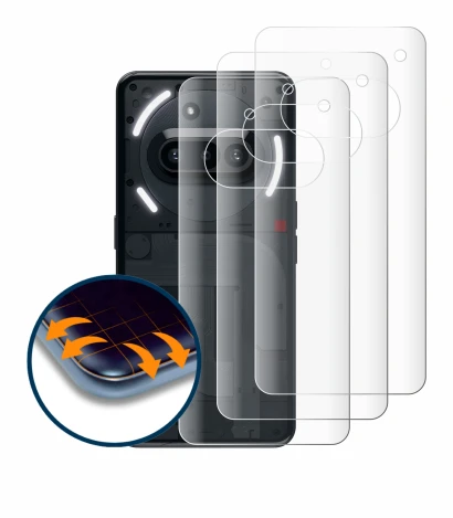 Image de l'appareil Nothing Phone (3a) (Arrière) avec une grande variété de protections d'écran.