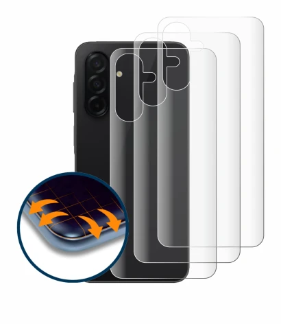 Image de l'appareil Samsung Galaxy A26 5G (Arrière) avec une grande variété de protections d'écran.
