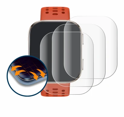 Image de l'appareil Huami Amazfit Bip 6 avec une grande variété de protections d'écran.