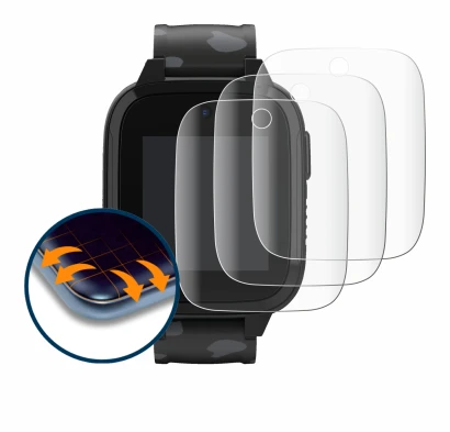 Image de l'appareil Xplora XGO3 (2e Gen.) avec une grande variété de protections d'écran.