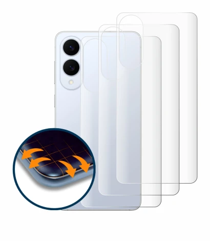 Image de l'appareil Samsung Galaxy S25 Edge (Arrière) avec une grande variété de protections d'écran.