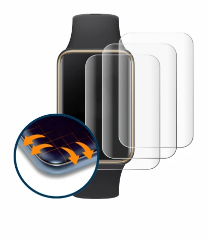 Image de l'appareil Honor Band 10 avec une grande variété de protections d'écran.