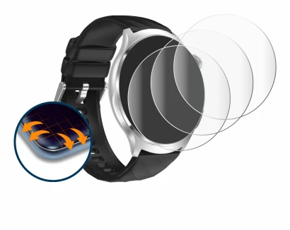 Image de l'appareil Knauermann Pro 4 2026 (rond) avec une grande variété de protections d'écran.