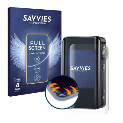 Face avant d’un emballage produit avec le logo de la marque Savvies. À côté, l’appareil Lost Vape Centaurus Bt200 est représen