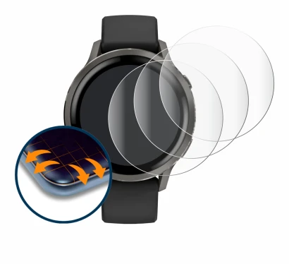 Image de l'appareil Garmin Venu 4 (41 mm) avec une grande variété de protections d'écran.