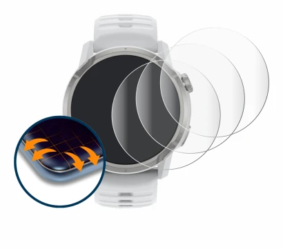 Image de l'appareil Coros Apex 4 (46 mm) avec une grande variété de protections d'écran.