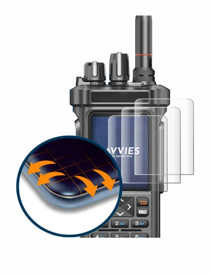 Image de l'appareil Radtel RT-950 Pro avec une grande variété de protections d'écran.