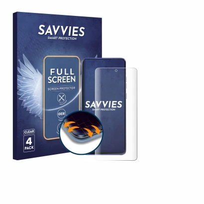 Face avant d’un emballage produit avec le logo de la marque Savvies. À côté, l’appareil Motorola Edge 60 Stylus est représenté