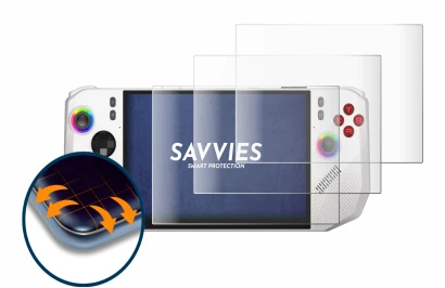 Image de l'appareil MSI Claw A8 BZ2EM avec une grande variété de protections d'écran.