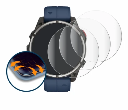 Image de l'appareil Garmin quatix 8 Pro (47 mm) avec une grande variété de protections d'écran.