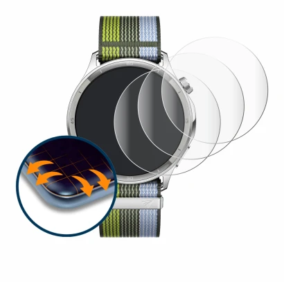 Image de l'appareil Oppo Watch S avec une grande variété de protections d'écran.