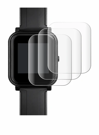 Image de l'appareil Bangle.js 2 avec une grande variété de protections d'écran.