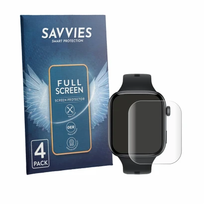 Face avant d’un emballage produit avec le logo de la marque Savvies. À côté, l’appareil Honor Watch X5i est représenté avec la