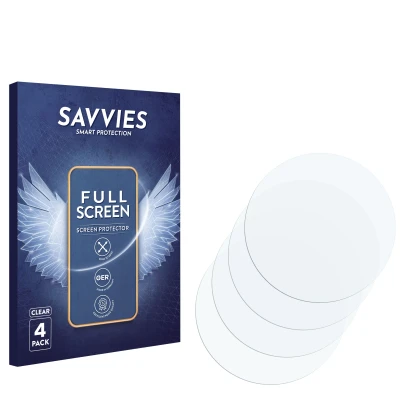 Face avant d’un emballage produit avec le logo de la marque Savvies. À côté se trouve la protection d’écran correspondante.