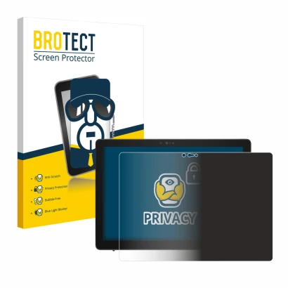 Face avant d’un emballage produit avec le logo de la marque BROTECT. À côté, l’appareil Dell Latitude 7200 2-in-1 est représen